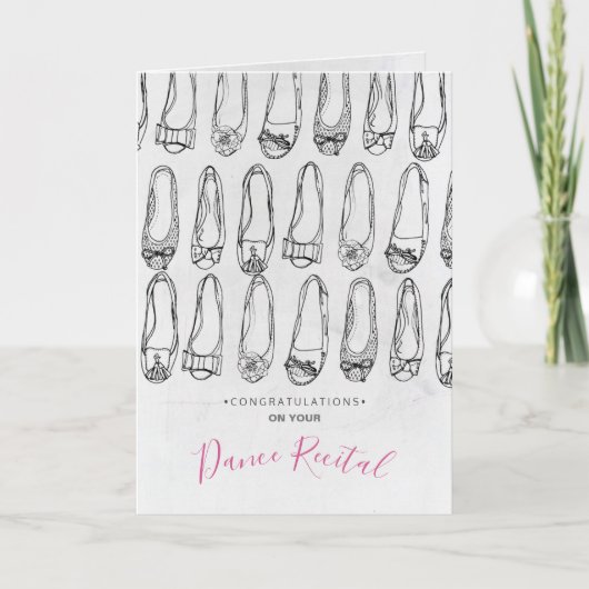 Gefeliciteerd met je dansoverweging roze ballet kaart (Voorkant)