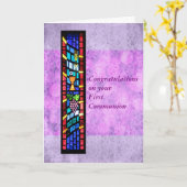 Gefeliciteerd met je eerste communie  kaart (Gele Bloem)