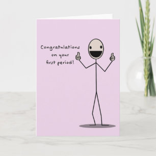 Gefeliciteerd met je eerste menstruatie kaart