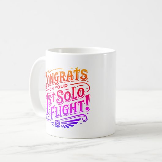 Gefeliciteerd met je eerste Solo Flight Coffee Mok (Voorkant links)