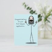 Gefeliciteerd met je eerste tampon briefkaart (Staand voorkant)