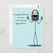 Gefeliciteerd met je eerste tampon briefkaart (Voorkant / Achterkant)