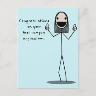 Gefeliciteerd met je eerste tampon briefkaart