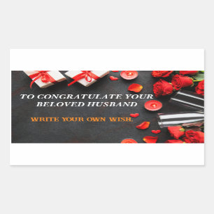 Gefeliciteerd met je geliefde! rechthoekige sticker