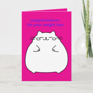 Gefeliciteerd met je gewichtsverlies vette kat kaart