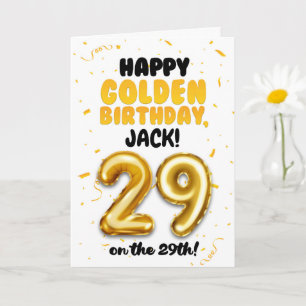 Gefeliciteerd met je gouden verjaardag, 29e verjaa kaart