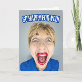 Gefeliciteerd met je grappige, opgewonden vrouw feestdagen kaart (Voorkant)