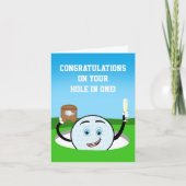 Gefeliciteerd met je hole in one golfbal kaart (Voorkant)