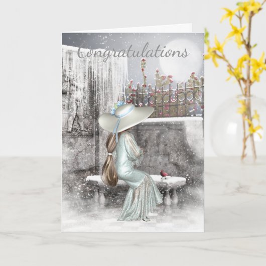 Gefeliciteerd met je huwelijk kaart (Gele Bloem)