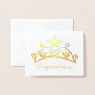 Gefeliciteerd met je Kaart-Pageant Crown Folie Kaarten