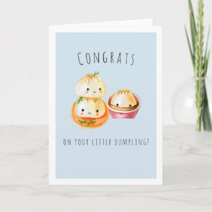 Gefeliciteerd met je kleine dumpling   Nieuwe baby Kaart