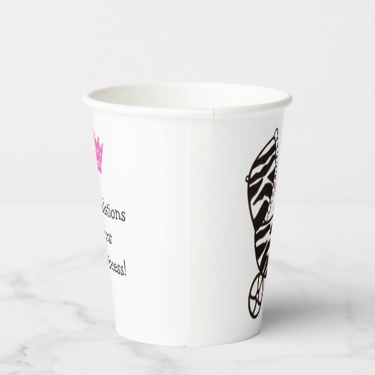 "Gefeliciteerd met je kleine prinses" feestje Papieren Bekers (Rechts)