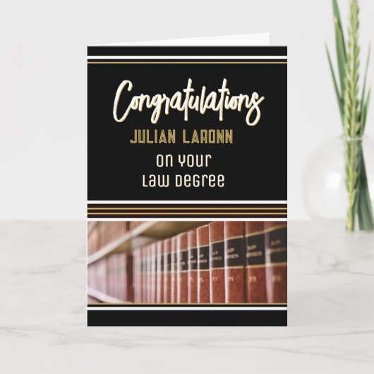 Gefeliciteerd met je Law Degree Afstuderen Card Kaart (Voorkant)