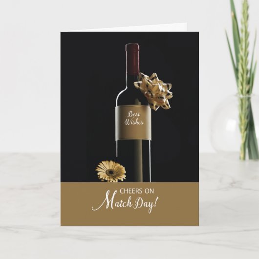 Gefeliciteerd met je Match Day Wine Bottle Bow Kaart (Voorkant)