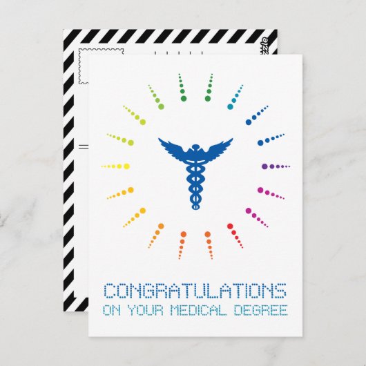 Gefeliciteerd met je medische opleiding: Rainbow Briefkaart (Voorkant / Achterkant)