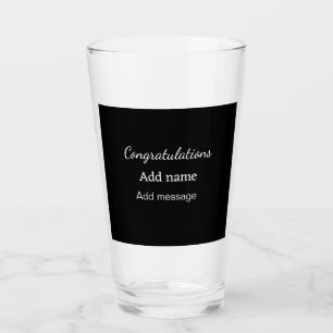 Gefeliciteerd met je naambericht eenvoudig afstude glas