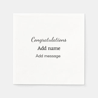 Gefeliciteerd met je naambericht eenvoudig afstude servet