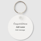 Gefeliciteerd met je naambericht eenvoudig afstude sleutelhanger (Voorkant)