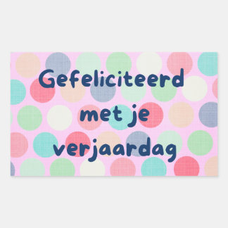 Gefeliciteerd met je, Nederlandse verjaardag Rechthoekige Sticker