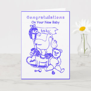 Gefeliciteerd met je nieuwe Baby Blue kinderspeelt Kaart