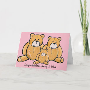 Gefeliciteerd met je nieuwe baby meisje teddybeer feestdagen kaart