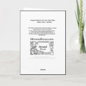 Gefeliciteerd met je nieuwe baby met kinderspeeltj kaart (Achterkant)