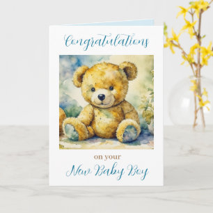 Gefeliciteerd met je nieuwe babyjongen kaart