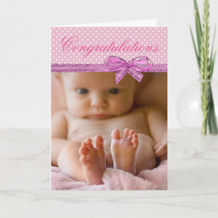 Gefeliciteerd met je nieuwe babymeisje kaart