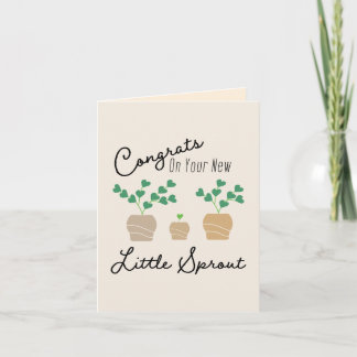 Gefeliciteerd met je nieuwe kleine spruit baby notitiekaartje