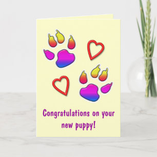 Gefeliciteerd met je nieuwe puppy kaart