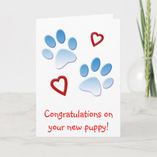 Gefeliciteerd met je nieuwe puppy kaart