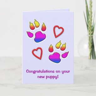 Gefeliciteerd met je nieuwe puppy kaart