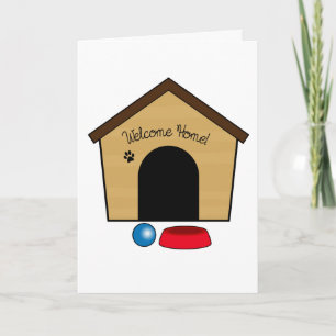 Gefeliciteerd met je nieuwe puppy met hondenhok kaart