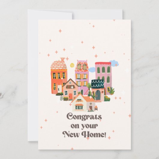 Gefeliciteerd met je nieuwe thuis, New home, New h Aankondiging (Voorkant)