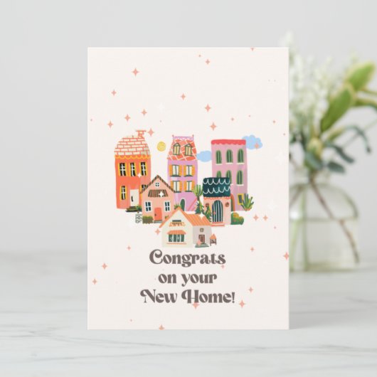 Gefeliciteerd met je nieuwe thuis, New home, New h Aankondiging (Staand voorkant)