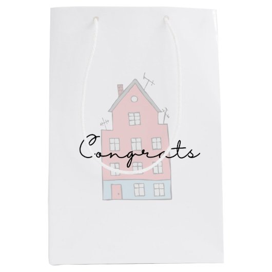 Gefeliciteerd met je nieuwe thuiscadetas medium cadeauzakje (Voorkant)