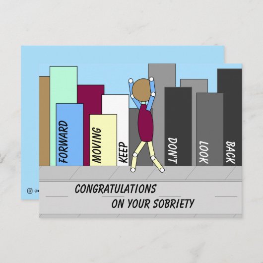 Gefeliciteerd met je nuchterheid - Nod Notes Briefkaart (Voorkant / Achterkant)