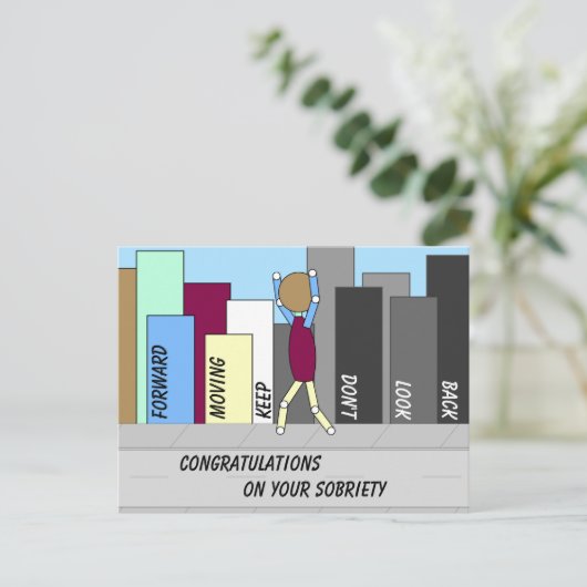 Gefeliciteerd met je nuchterheid - Nod Notes Briefkaart (Staand voorkant)