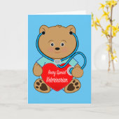 Gefeliciteerd met je pensioen dierenarts met hart kaart (Gele Bloem)