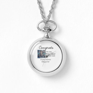 Gefeliciteerd met je pensioen en voeg fotonaam toe horloge