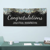 Gefeliciteerd met je pensioen Glitter Confetti Spandoek (Beurs)
