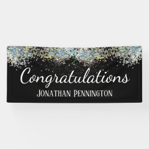 Gefeliciteerd met je pensioen Glitter Confetti Spandoek