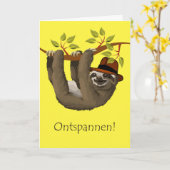 Gefeliciteerd met je pensioen in Nederlands, Sloth Kaart (Gele Bloem)