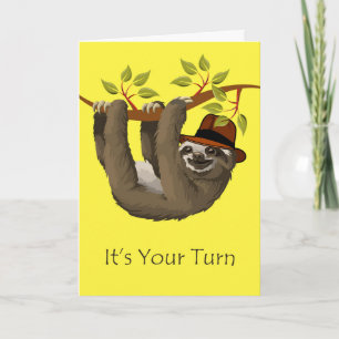 Gefeliciteerd met je pensioen, luiaard met Pet Kaart