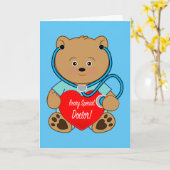 Gefeliciteerd met je pensioen met de stethoscoop kaart (Gele Bloem)