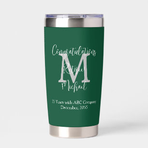 Gefeliciteerd met je pensioen Monogram Naam Groen Geïsoleerde Drinkbeker