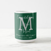 Gefeliciteerd met je pensioen, Monogram naam Groen Koffiemok (Center)