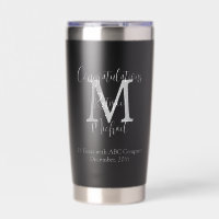 Gefeliciteerd met je pensioen Monogram Naam Zwart