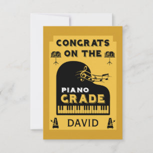 Gefeliciteerd met je pianomuziek examen kaart
