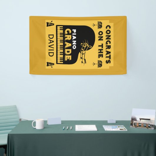 Gefeliciteerd met je pianomuziek examen spandoek (Beurs)